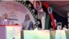 ঢাকার আর্মি স্টেডিয়ামে ফুটবল টুর্নামেন্টের পুরস্কার বিতরণী অনুষ্ঠানে প্রধানমন্ত্রী শেখ হাসিনা। ২০ এপ্রিল, ২০২৪।