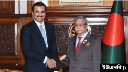 রাষ্ট্রপতি মো. সাহাবুদ্দিনের সঙ্গে কাতারের আমির। ২৩ এপ্রিল, ২০২৪।
