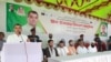 পবিত্র ঈদুল ফিতর উপলক্ষে খাদ্যসামগ্রী বিতরণ অনুষ্ঠানে পরিবেশ, বন ও জলবায়ু পরিবর্তন মন্ত্রী সাবের হোসেন চৌধুরী। ৭ এপ্রিল, ২০২৪।