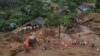 အိန္ဒိယနိုင်ငံ Kerala ပြည်နယ် Wayanad ခရိုင်မှာ မြေပြိုမှုကြောင့် ပျက်စီးသွားတဲ့ လူနေအိမ်များ (ဩဂုတ် ၁၊ ၂၀၂၄)