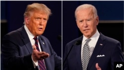 Yek ji sê gotûbêjên hilbijartinên 2020'an di navbera Biden û Trump de.