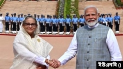 বাংলাদেশের প্রধানমন্ত্রী শেখ হাসিনা এবং ভারতের প্রধানমন্ত্রী নরেন্দ্র মোদী