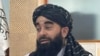 Chief Taliban spokesman Zabihullah Mujahid speaking to reporters in Kabul, Sept 11, 2022.
