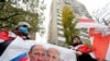 Акция протеста противников режима Лукашенко перед Посольством Беларуси в Киеве. Архивное фото. 13 ноября 2020