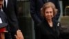 Sofía, la exreina de España, es vista a la salida de un funeral en Barcelona, España, el 8 de octubre de 2020. El Premio Reina Sofía es nombrado por su majestad y otorgado a poetas de Iberoamérica y España.