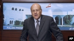 Lebanese Prime Minister designate Najib Mikati, (File).