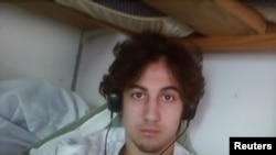 FILE - Dzhokhar Tsarnaev is pictured in this handout photo presented as evidence by the U.S. attorney's office in Boston, Mass., March 23, 2015. 
