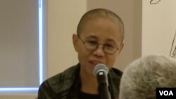 已故中国诺贝尔和平奖得主刘晓波的遗孀刘霞在纽约出席公开活动