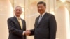  美国防部长马蒂斯与中国国家主席习近平在人民大会堂会面（2018年6月27日）。