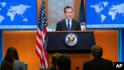 Речник Державного департаменту США Метью Міллер під час прес-брифінгу у Вашингтоні. Архівне фото AP