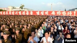 지난 2016년 9월 평양 김일성광장에서 북한의 5차 핵실험을 축하하는 군민경축대회가 열렸다.