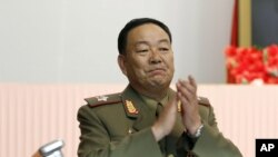 据报道被金正恩处决的原朝鲜人民武装力量部部长玄永哲次帅。