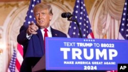 Ish-Presidenti Trump gjatë njoftimit në nëntor të rikandidimit të tij
