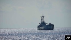 ဖိလစ်ပိုင်သင်္ဘော BRP Sierra Madre ကို တောင်တရုတ်ပင်လယ်ပြင်အတွင်း ဒုတိယ သောမတ်စ် ရေတိမ်ပိုင်းမှာ တွေ့ရစဥ်။ (ဧပြီ ၂၃၊ ၂၀၂၃)