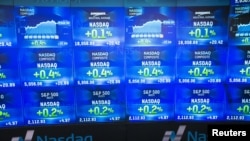 Una imagen de los resultados del Nasdaq Composite al alza, en una foto de archivo de 2015, que como hoy ha cerrado con un récord para varias sesiones de intercambio bursátil.
