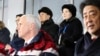 U.S. Vice President Mike Pence, North Korea's nominal head of state Kim Yong Nam, North Korean leader Kim Jong Un's younger sister Kim Yo Jong, and Japanese Prime Minister Shinzo Abe are seen at the Winter Olympics opening ceremony in Pyeongchang, South Korea, Feb. 9, 2018.